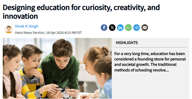 Designing education for curiosity, creativity, and innovation