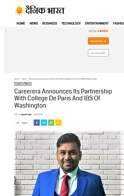 Careerera Announces Its Partnership With College De Paris And IBS Of Washington