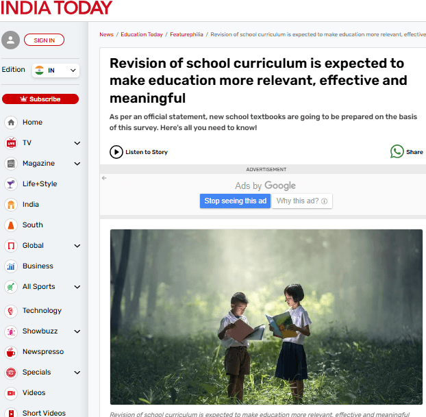 Revision of school curriculum is expected to make education more relevant, effective and meaningful