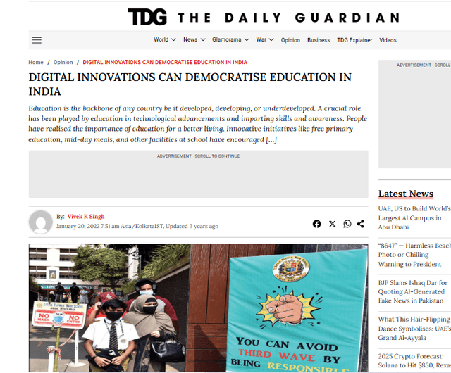 DIGITAL INNOVATIONS CAN DEMOCRATISE EDUCATION IN INDIA