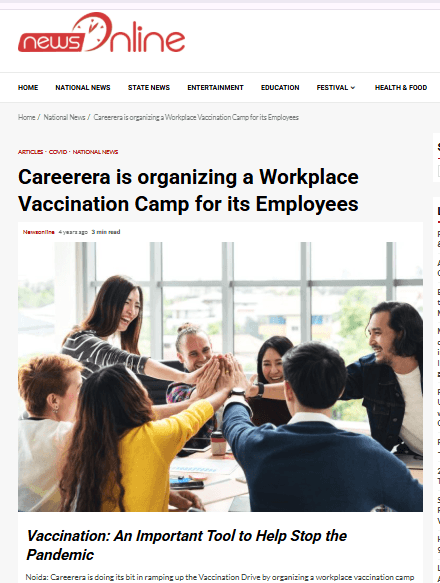 Careerera is organizing a Workplace Vaccination Camp for its Employees