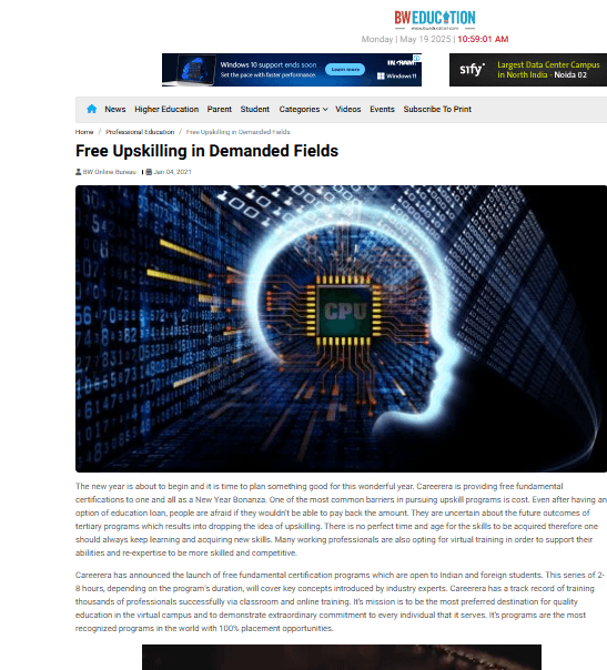 Free Upskilling in Demanded Fields